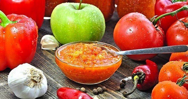 Кухня наизнанку аджика из помидор с яблоками рецепт с