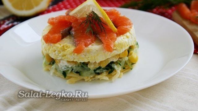 Салат Русалочка — 7 рецептов с красной рыбой, крабовыми палочками, креветками